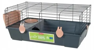 Obrázok produktu pre Klietka pre morčatá EHOP 80cm sivá/ružová s vybavením Zolux