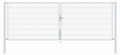 Immagine prodotto di Alberts 649012 Cancello doppio Flexo con accessori, zincato a caldo, larghezza 400 cm, altezza 180 cm