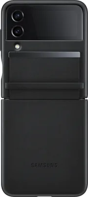 Produktbild von Samsung Original Lederrückseite für das Galaxy Z Flip 4 - Schwarz