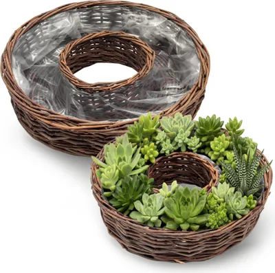Produktbild von 3.06 Pflanzring mit Folie ausgekleidet im 2er Set - ca. 40 / 30 cm - Pflanzschale