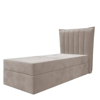 Produktbild von Boxspringbett LUNA MINI OHNE TOPPER , Einzelbett, Stauraum, Schlafzimmer, Polsterbett, 100x200 cm. (Beige - Itaka 46)