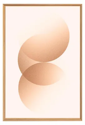 Image de Tableau mural encadré rond abstrait 65x97 cm, Tableau mural moderne pour décoration intérieure