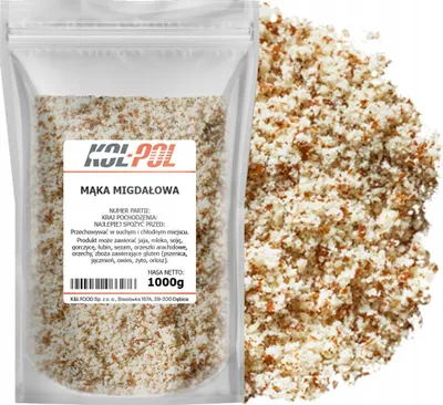 Zdjęcie produktu dla MĄKA MIGDAŁOWA 1kg Migdały mielone naturalna mączka keto jakość Kol-Pol