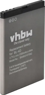 Produktbild von vhbw Akku kompatibel mit Doro Primo 571, 57 Handy Smartphone Telefon (1300 mAh, 3,7 V, Li-Ion)