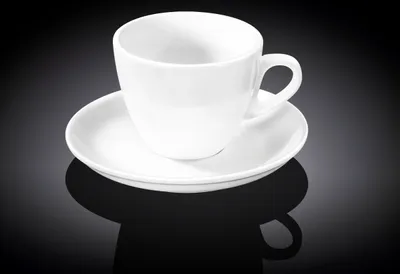 Produktbild von Wilmax Teetasse mit Untertasse 300 ml Weiß Porzellan WL-993176/AB