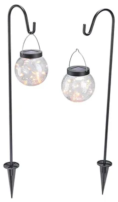 Immagine prodotto di Luce solare a innesto a sospensione per esterni SMART GLOBE | set di 2 sfere crackle luce decorativa palla di vetro rotta | bastoni luminosi luci a innesto | batteria ricaricabile IP44 resistente alle intemperie 102314