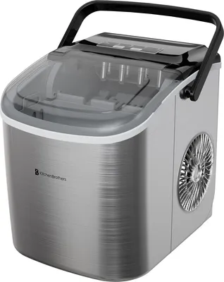 Produktbild von KitchenBrothers - 1.2L - Eiswürfelmaschine - 12kg/24 Std. - Eiswürfelbereiter - Eisschaufel - Tragbar – Selbstreinigungsfunktion - Edelstahl
