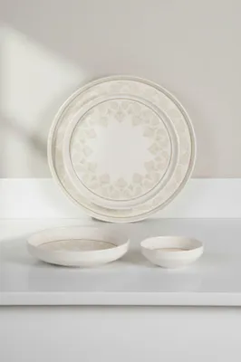 Obrázok produktu pre Hermia Concept, kvalitná súprava riadu (24 kusov) vyrobená zo 100% porcelánu, biela/hnedá