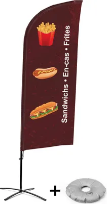 Zdjęcie produktu dla Showdown Displays Beachflag - Kompletny zestaw - Przekąski - Francuski - Stojak krzyżowy - Aluminium