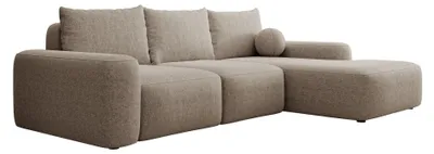 Produktbild von Selsey Carnos - Ecksofa mit Schlaffunktion, Balancekissen, Chenillebezug, Hellbraun, rechtsseitig