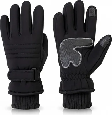 Produktbild von Winter Handschuhe, handschuhe Damen Herren, Größe M, Touchscreen Skihandschuhe für Ski, Snowboard, Schwarz