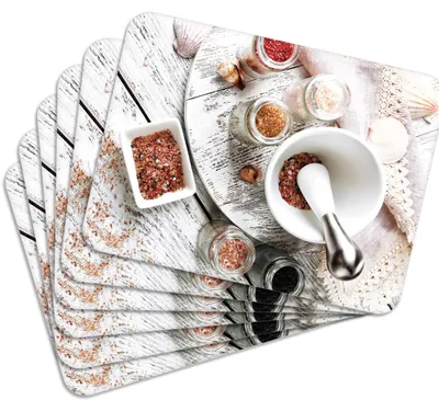 Produktbild von MG Design Set aus 6 Kork-Platzsets - Spices 11 - 30 x 40 cm - hitzebeständig & abwischbar, mit Korkrückseite