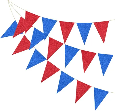 Imagen del producto de Guirnalda de papel con 12 banderines triangulares, de 5 metros de largo, para decoración de fiestas