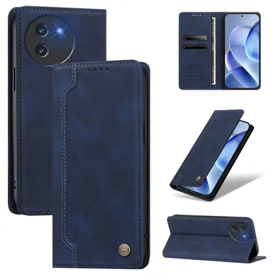 Obrázek produktu pro Pouzdro pro Doogee Note 59 /Note 59 Pro,Polyuretankožené peněženkové flipové pouzdro s přihrádkami na karty a stojánkem Tmavě modrá