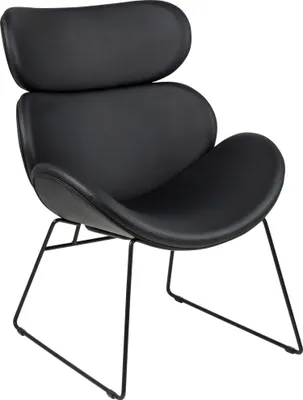 Produktbild von Sessel Cazari schwarz, Lederlook & Metallgestell, 69 cm breit, 90,5 cm hoch