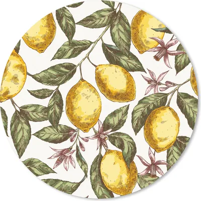 Produktbild von MuchoWow® Mauspad Mousepad Muster - Blumen - Zitrusfrüchte 20x20 cm - Mousepads - Maus Mat - Pad - Mausunterlage - Schreibtischmatte