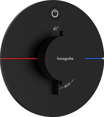 Image de robinet thermostatique encastré Hansgrohe ShowerSelect Comfort S, pour une seule sortie, finition noir mat