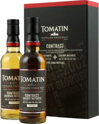 Produktbild von Tomatin Contrast Set | Sherry 0,35 l & Bourbon Matures 0,35 l | insgesamt 0,7 l