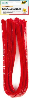 Produktbild von folia Chenilledraht (Pfeifenputzer) hochrot 10 Stück