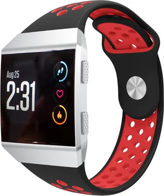Produktbild von Strap-it® Fitbit Ionic Sportarmband (Schwarz/Rot) - Große: M/L