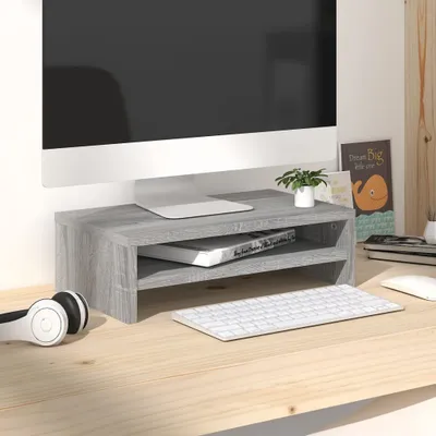 Produktbild von Möbel Monitorständer Grau Sonoma 42x24x13 cm Holzwerkstoff - TV-Schränke &36762