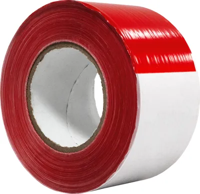 Produktbild von DULA Absperrband in Spenderbox 75 mm x 500 m - Rot -Weiß geblokt - Markierungsband - Polypropylen