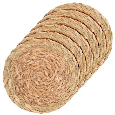 6er-Set runde Jute-Platzsets, Ø20 cm, hitzebeständig, antirutsch