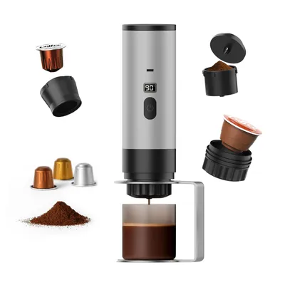 Produktbild von Tragbare Kaffeemaschine mit Ständer, Selbstaufheizung & USB-C - Espressomaschine