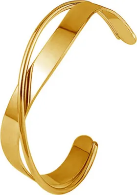 Produktbild von Glänzender Metall-Manschettenarmreif, doppellagig, geometrisch, unregelmäßig, Kreuz, Wellenöffnung, Schmuck, Armreif, Damen, Mädchen, Partyschmuck