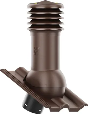 Produktbild von KRONO-PLAST Entlüfterkamin HIVENT für Betondachziegel Brass Frankfurter, Benders Mecklenburger, ProDach - Doppelrömer Dachziegel Dachlüfter (braun)