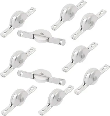 Produktbild von Schiebetürrollen für Schrank, Garderobe oder Kleiderschrank - Silber - 10 Stück