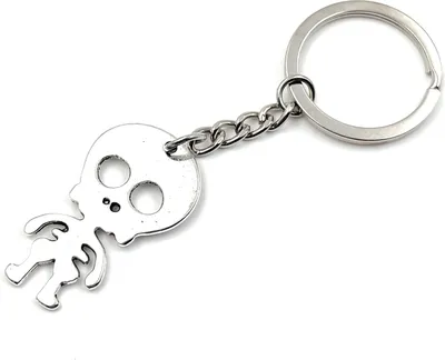 Zdjęcie produktu dla Onwomania szkieletowy brelok do kluczy dla dziecka, metalowy talizman w aluminiowym pudełku, idealny na prezent