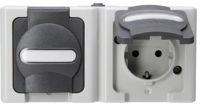 Obrázek produktu pro Kopp 131256002, CEE 7/3, 2 modul/moduly, CEE 7/4, Černá, Šedá, 250 V, 16 A
