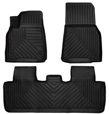Produktbild von 3D Gummi Fussmatten Auto - Automatten Set - Allwetter Fußmatte Gummi - Antirutsch & Wasserfest Autoteppiche - passend für Tesla Model Y (2019-...)