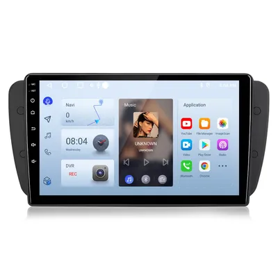 Obrázok produktu pre 9-palcové autorádio s CarPlay a Android 15 pre vozidlá Seat Ibiza IV (6J) modelové roky 2009-2013, s GPS navigáciou, Wi-Fi, Bluetooth, FM, DAB+, RDS, DSP, USB (1+32GB)