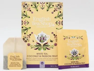 Obrázek produktu pro English Tea Shop Čaj bílý Kokos, Passion Fruit 20 sáčků