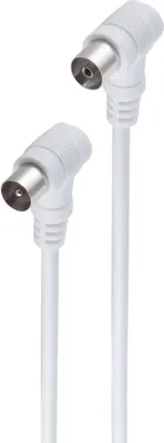 Produktbild von shiverpeaks ®-BASIC-S--Antennenkabel, 100% geschirmt, Koax-Stecker Winkel auf Koax-Kupplung Winkel, BK-tauglich, > 80 dB, weiß, 10m (BS80088-32)