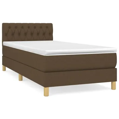 Obrázok produktu pre vidaXL Boxspring posteľ s matracom Tmavo hnedá 100x200 cm Látka