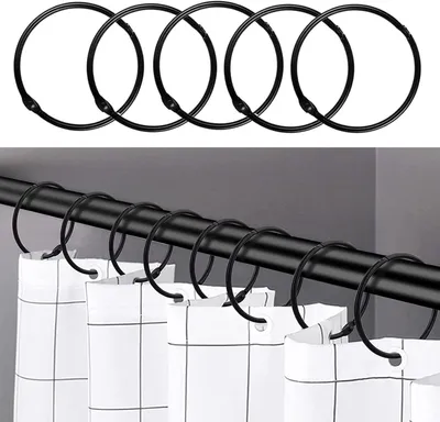 Produktbild von 24 Stück Duschvorhangringe, Duschvorhang Haken, Duschringe für Badezimmer