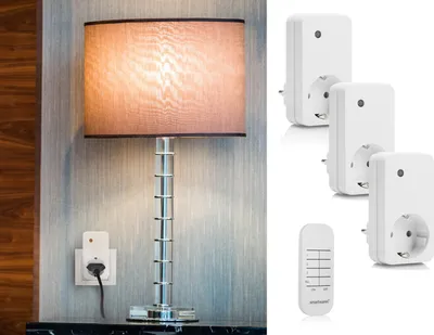 Produktbild von Smartwares kabelloses Schalterset mit Fernbedienung - 3 Steckdosen für Smart Home Komfort