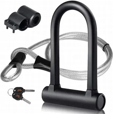 Image de Support en U pour vélo + guide-câble avec pince : câble de vélo flexible 2 en 1