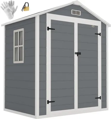 Produktbild von Outsunny Gerätehaus mit Pultdach 183 x 134 cm Gartenhaus mit Fenster für Garten