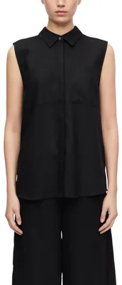 Produktbild von COMMA Damen Bluse – Leinenmix, Relaxed Fit, ärmellos, verlängert