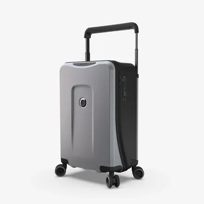Produktbild von Plevo Runner Handgepäck Koffer Silber 35 l mit Powerbank Trolley Reisekoffer Hartschalenkoffer Rollkoffer