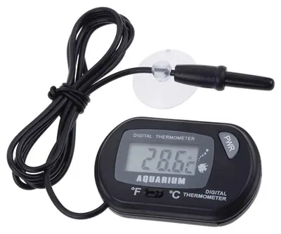 Zdjęcie produktu dla Cyfrowy termometr do akwarium - wyświetlacz LCD - z sondą i przyssawką - zakres pomiarowy: od -50 do +70 stopni