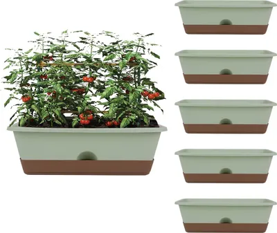 Produktbild von Blumentopf mit Regal - quadratischer Pflanzenpot für Blumen, Gemüse und Obst - atmungsaktiv und entwässernd - Gartenblumenkasten für Sukkulenten und Kletterpflanzen