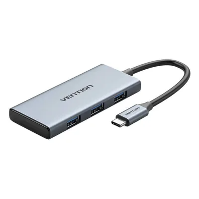 Produktbild von Vention TOOHB, Kabelgebunden, USB 3.2 Gen 1 (3.1 Gen 1) Type-C, Grau, MicroSD (TransFlash), MicroSDHC, MicroSDXC, SD, SDHC, SDXC, 256 GB, 5 Gbit/s