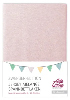 Produktbild von Melange Kinder Baby Jersey Spannbettlaken rosa 60x120 - 70x140 cm meliert