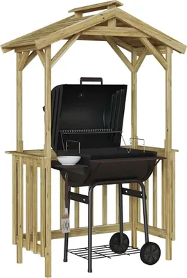 Image de Abri pour barbecue 133,5 x 63 x 200 cm Pinède imprégnée