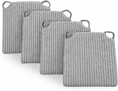 Produktbild von sunnypillow 4er Set Cord Stuhlkissen mit Klettverschluss - Grau